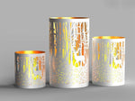 Windlicht Forest 3er Set aus Metall Weiss gold