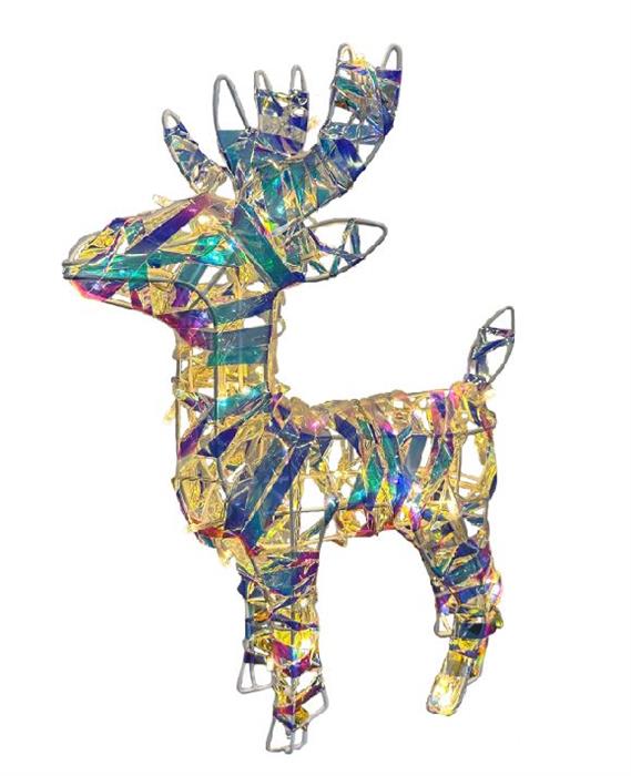 LED Rentier Candy aus Metall mit 50LED Farbige PET Streifen