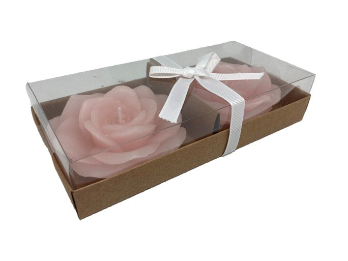 Kerzen Rosen 2er Set in Geschenkbox Kerzen: D:6cm H:4cm