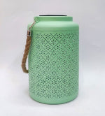 LED Solar Laterne in Grün aus Metall D15.5cm H25.5cm