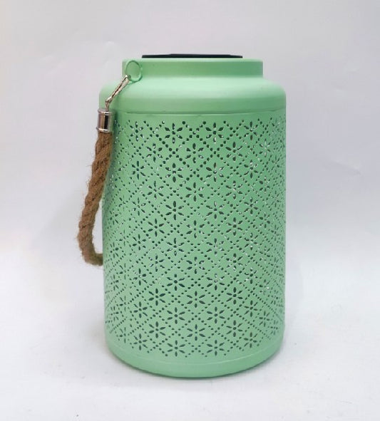 LED Solar Laterne in Grün aus Metall D15.5cm H25.5cm