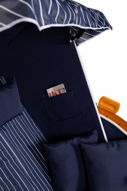 Strandkorb "Ostsee" gestreift royal blau