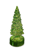 LED Glas Deko Tannbaum grün rotierend mit 15 LED