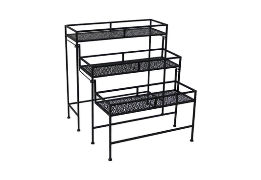 Pflanzenständer aus Metall 3 Etagen Farbe schwarz