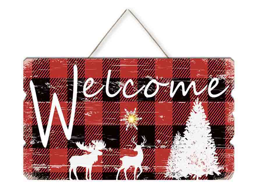 LED Bild aus Holz "Welcome"
mit 1 LED
mit Kordel zum Hängen
L:2.4cm B:40cm H:23cm