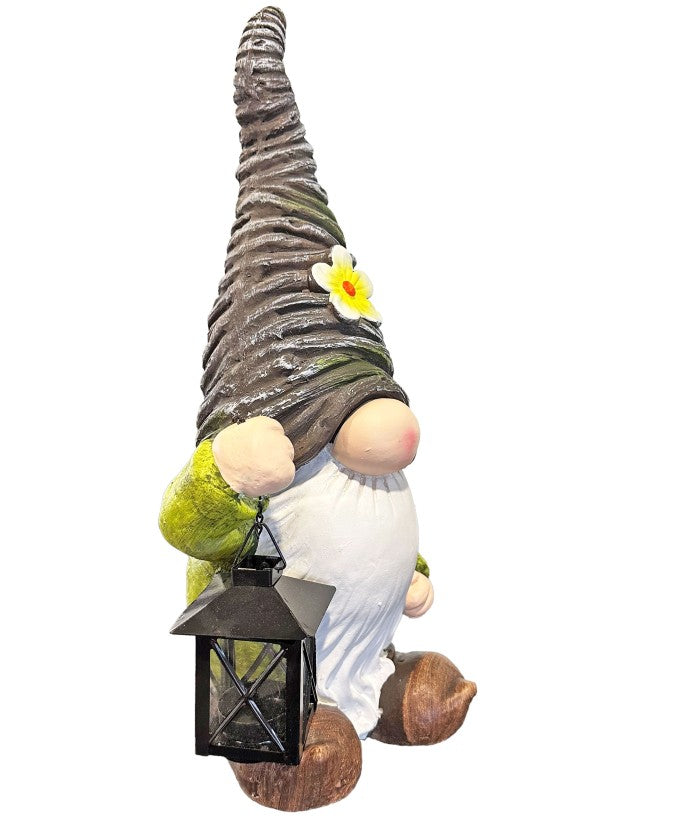 Gartenwichtel stehend mit Laterne Grösse: 17 x21 x46cm