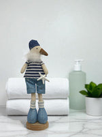 Deko Möwe aus Stoff stehend H:32cm
Design: Beach
Farbe: Blau
L:10cm B:8.5cm H:32cm