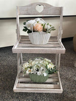 Deko Blumengesteck im 
grünen Topf mit Henkeln 
Kunstblumen