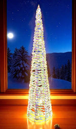 LED Kegel Candy Outdoor aus Metall mit 600 Micro LED Farbige PET Streifen