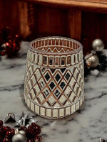 Windlicht aus Glas 
Orientalisches Design
Farbe: Kupfer 
D:13cm H:15cm