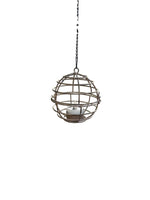 LED Solar Hängeleuchte in Braun mit Teelicht Metall D10cm