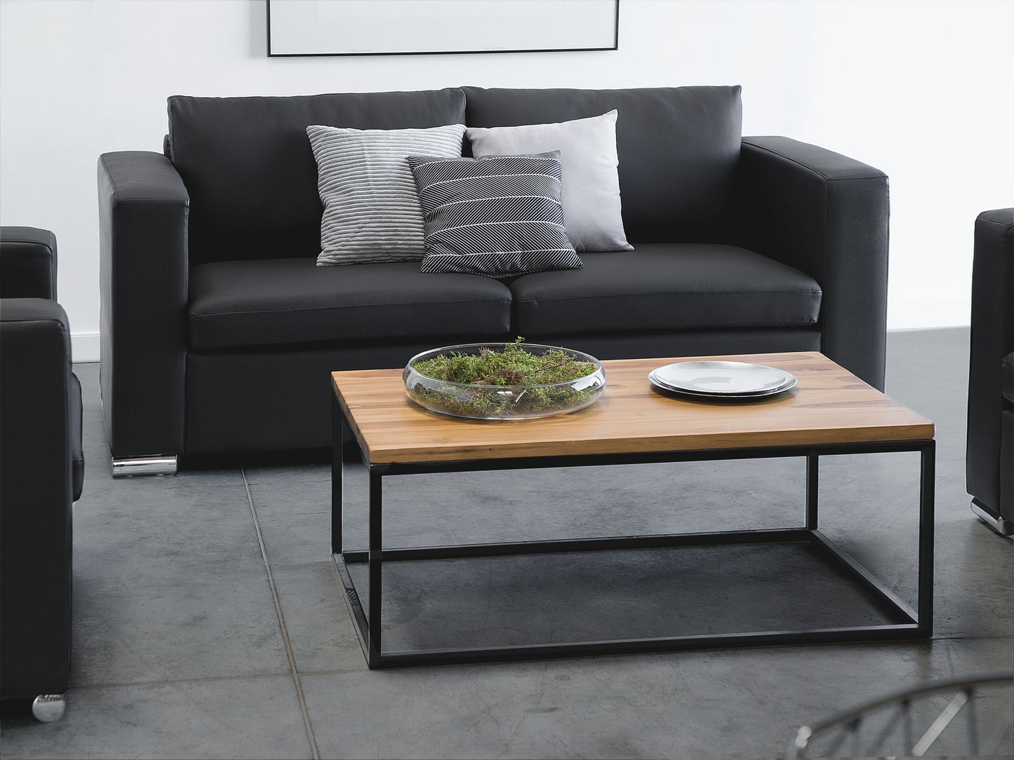 2-Sitzer Sofa Leder schwarz HELSINKI