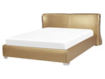 Bett mit Lattenrost Echtleder PARIS 160 x 200 cm Gold