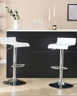 Set mit 2 Barstühlen VALENCIA drehbar Weiss