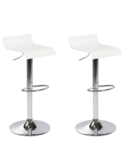 Set mit 2 Barstühlen VALENCIA drehbar Weiss