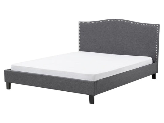 Bett mit Lattenrost Stoff MONTPELLIER 160 x 200 cm Dunkelgrau