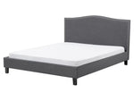 Bett mit Lattenrost Stoff MONTPELLIER 160 x 200 cm Dunkelgrau