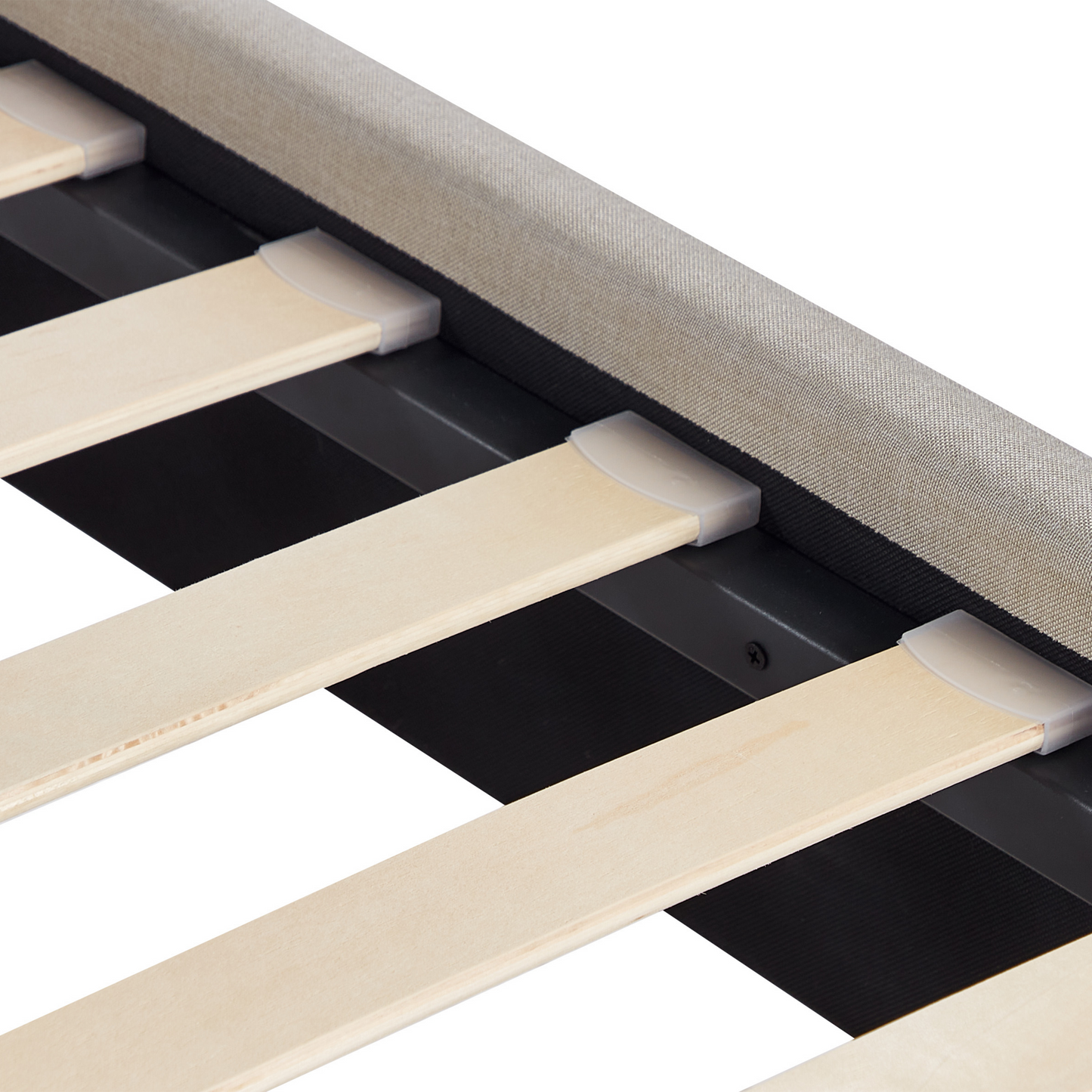 Bett mit Lattenrost Stoff RENNES 160 x 200 cm Hellbeige