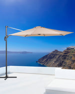 Ampelschirm ⌀ 300 cm sandbeige / dunkelgrau SAVONA