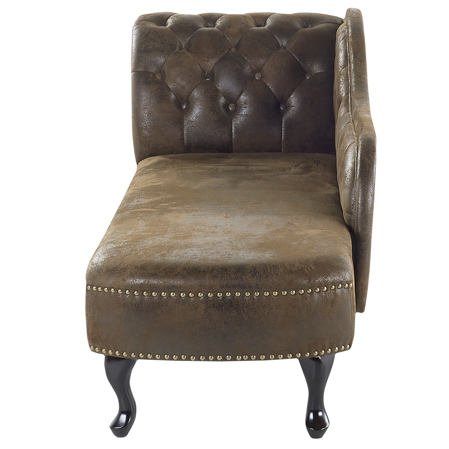 Chaiselongue Kunstwildleder braun linksseitig NIMES