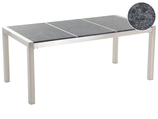 Gartentisch GROSSETO 180 cm 90 cm geflammter Granit Graphitgrau
