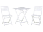 Bistro Set klappbar FIJI Holz Weiss