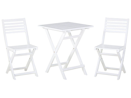 Bistro Set klappbar FIJI Holz Weiss