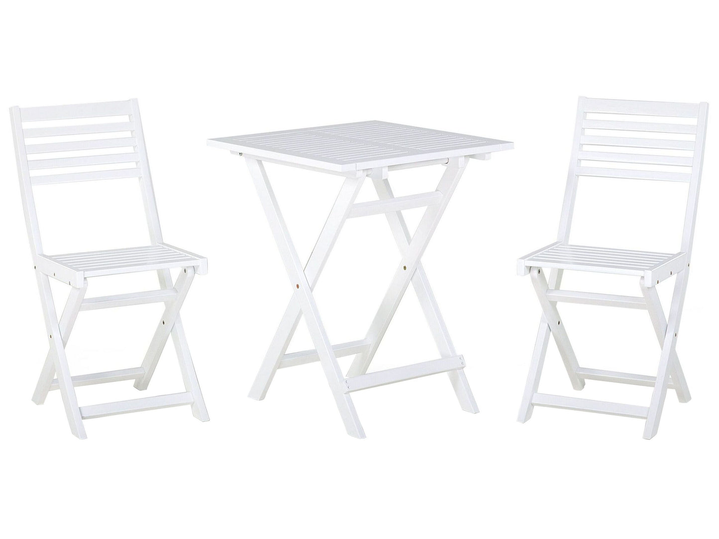 Bistro Set klappbar FIJI Holz Weiss