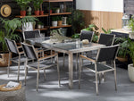 Gartenmöbel Set 6-Sitzer GROSSETO Dreifachplatte Granit Polierter Schwarz / Grau