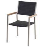 Gartenmöbel Set 6-Sitzer GROSSETO Dreifachplatte Granit Polierter Schwarz