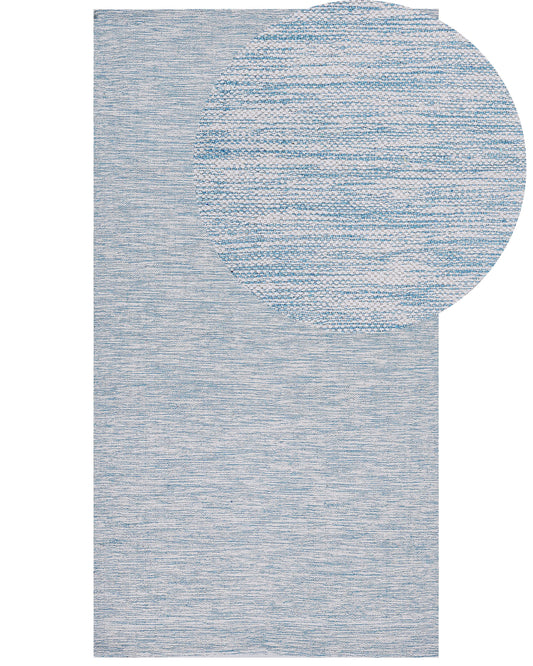 Teppich Baumwolle hellblau 80 x 150 cm Kurzflor DERINCE
