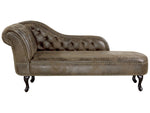 Chaiselongue Kunstwildleder braun linksseitig NIMES