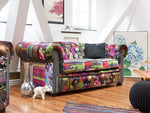 3-Sitzer Sofa violett Patchwork CHESTERFIELD