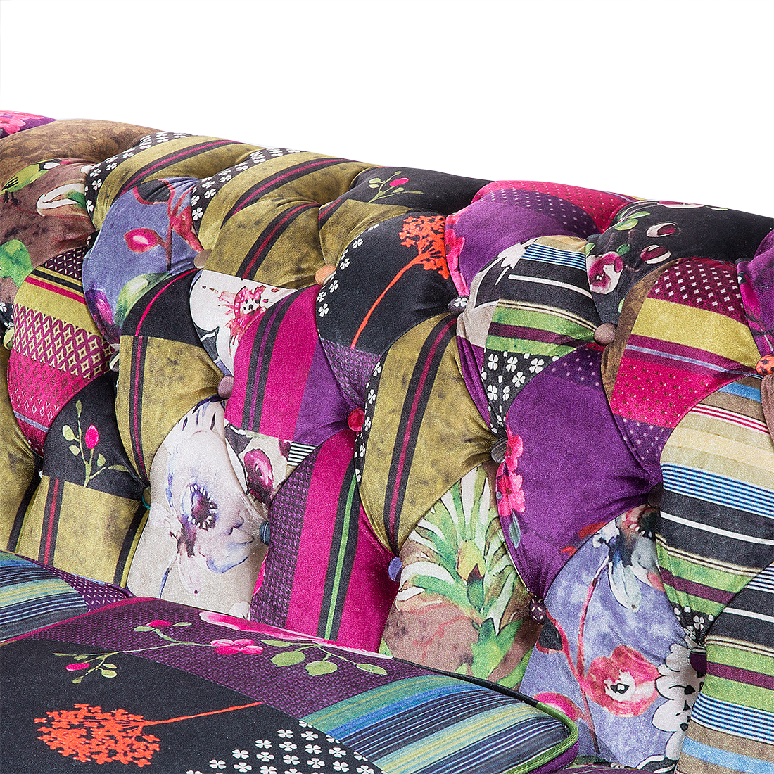 3-Sitzer Sofa violett Patchwork CHESTERFIELD
