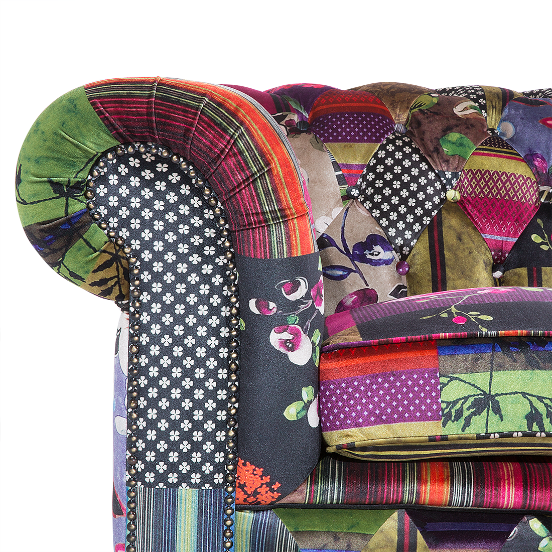 3-Sitzer Sofa violett Patchwork CHESTERFIELD
