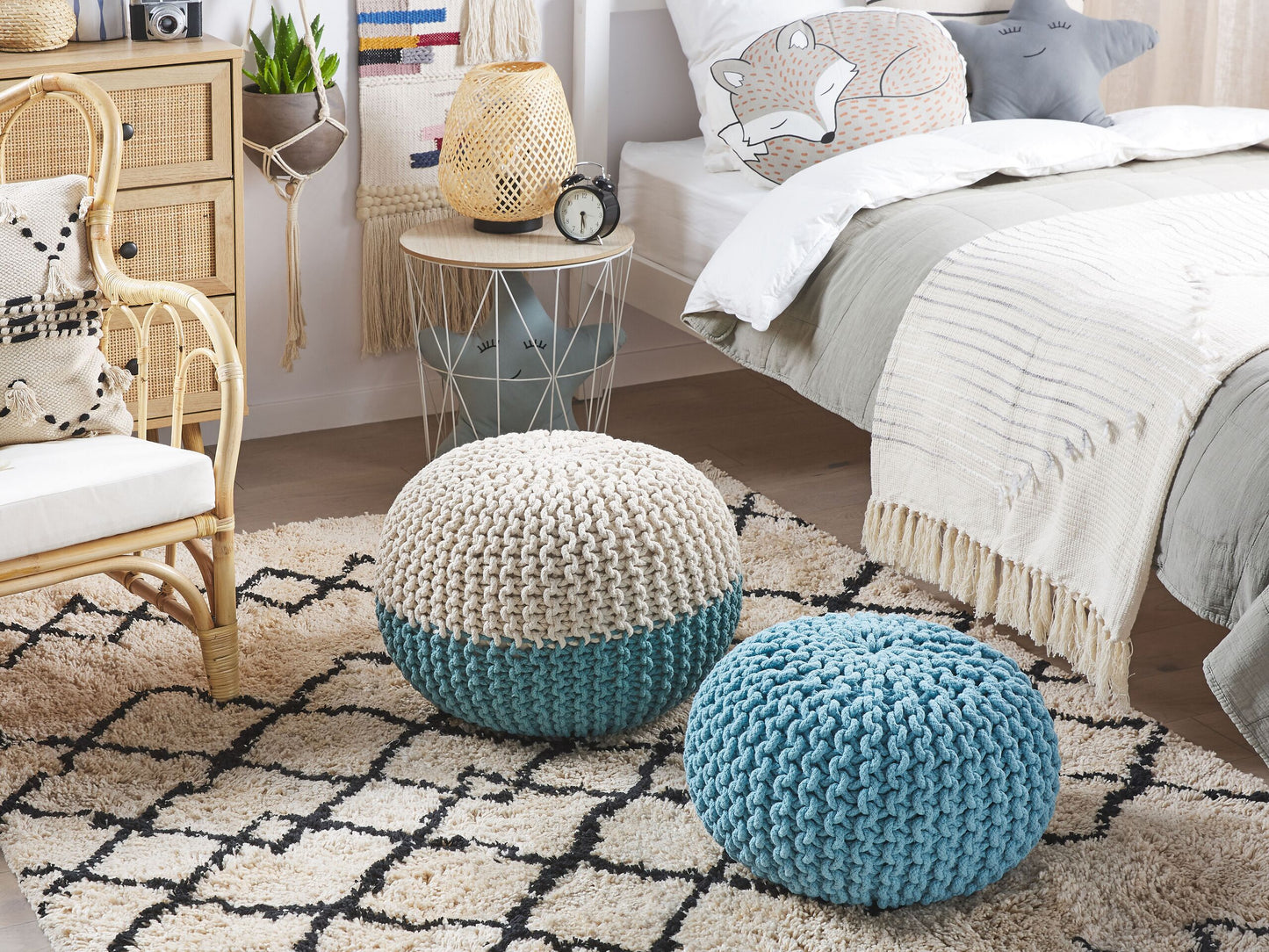 Pouf hellblau ⌀ 40 cm CONRAD