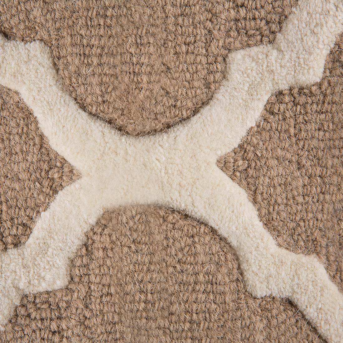Teppich Wolle beige 80 x 150 cm marokkanisches Muster Kurzflor ERBAA