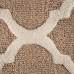 Teppich Wolle beige 80 x 150 cm marokkanisches Muster Kurzflor ERBAA