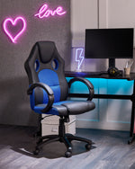 Bürostuhl drehbar FIGHTER Kunstleder Marineblau