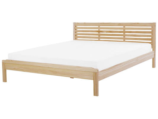 Bett mit Lattenrost Holz CARNAC 180 x 200 cm Hellbraun