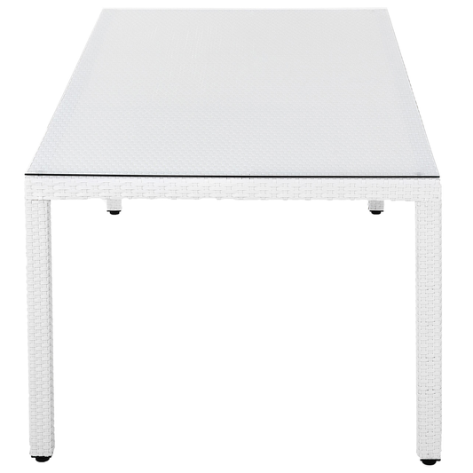 Gartenmöbel Set 8-Sitzer ITALY inkl. Kissen Polyrattan Weiss