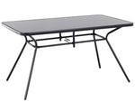Gartentisch LIVO 140 cm 80 cm Glas Schwarz