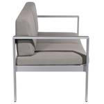 Lounge Set mit Tisch 4-Sitzer SALERNO Metall Dunkelgrau