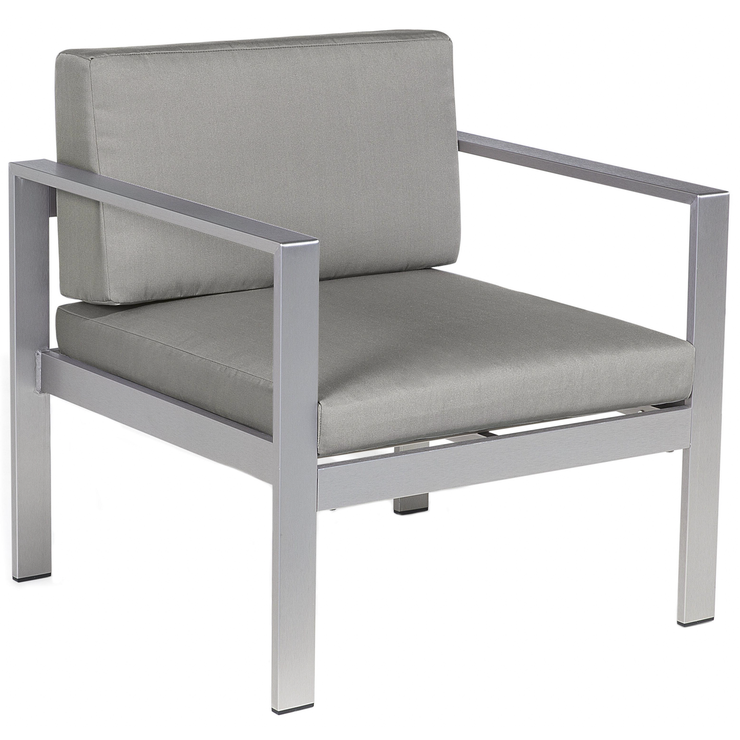 Lounge Set mit Tisch 4-Sitzer SALERNO Metall Dunkelgrau