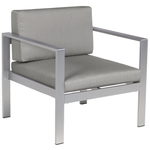 Lounge Set mit Tisch 4-Sitzer SALERNO Metall Dunkelgrau