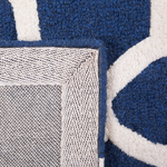 Teppich Wolle blau 80 x 150 cm marokkanisches Muster Kurzflor SILVAN