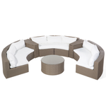 Lounge Set mit Tisch 9-Sitzer SEVERO Polyrattan Braun