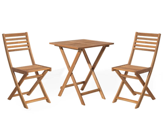 Bistro Set klappbar FIJI Holz Hellbraun