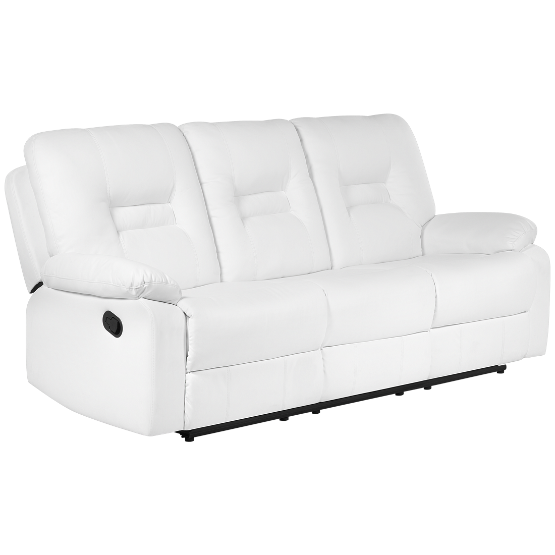 3-Sitzer Sofa Kunstleder weiss verstellbar BERGEN