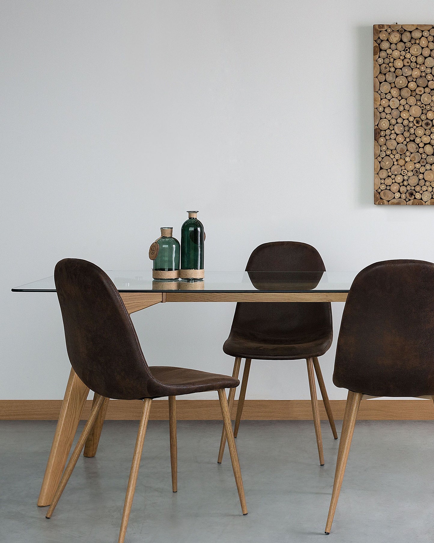 2er Set Kunstleder Esszimmerstuhl Dunkelbraun BRUCE